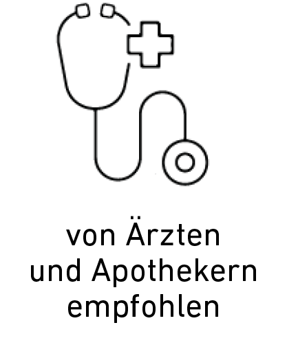 Von Ärzten und Apothekern empfohlen - Stetoskop-Symbol
