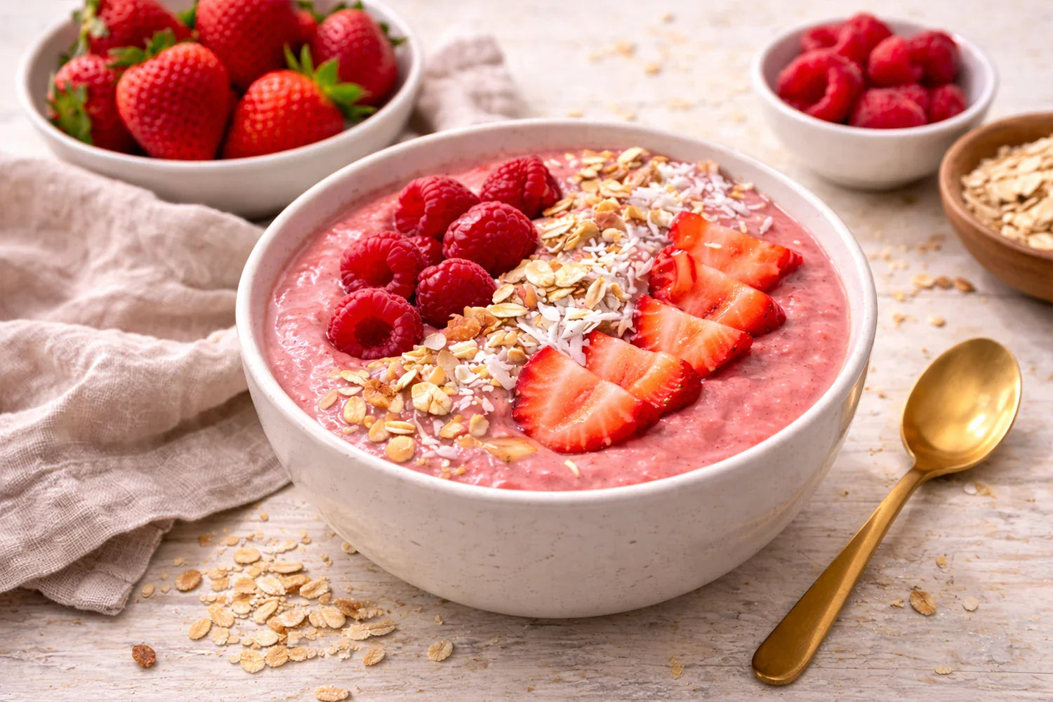 Erdbeer-Glow-Smoothie-Bowl