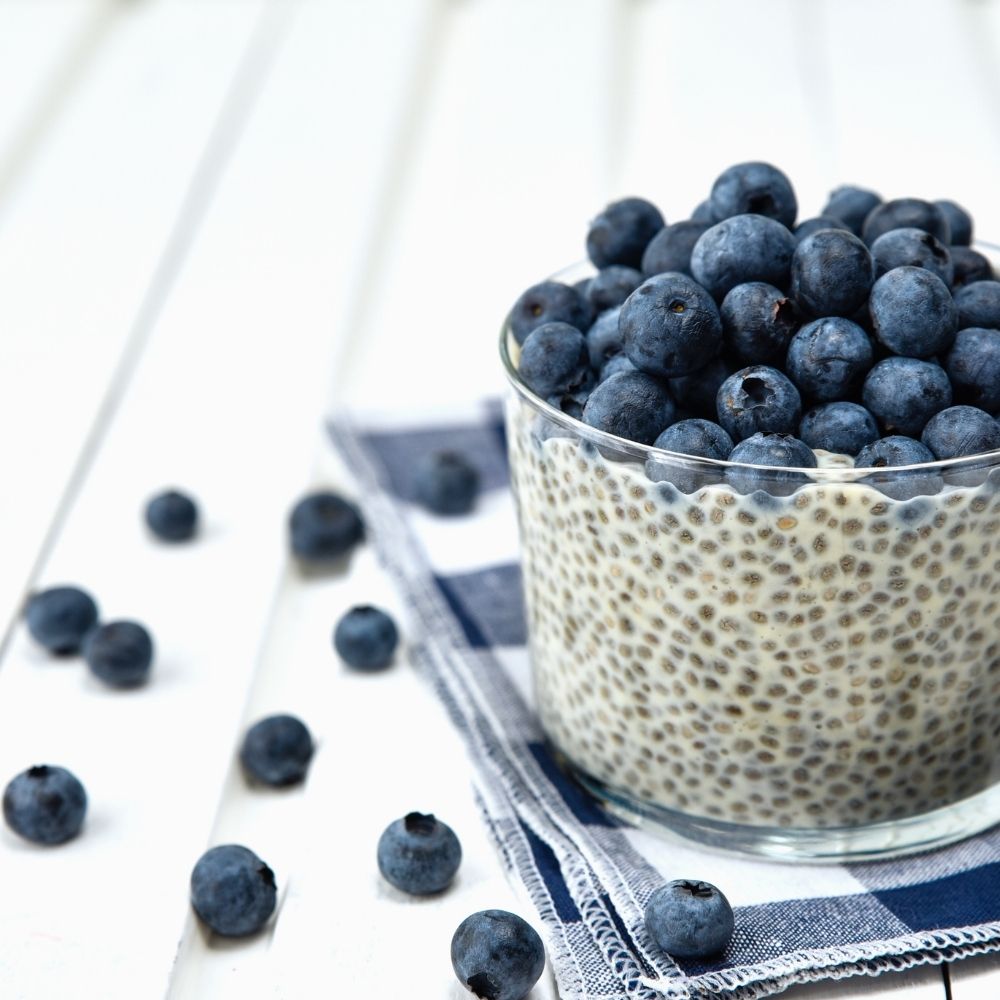 Blaubeeren Chia Pudding